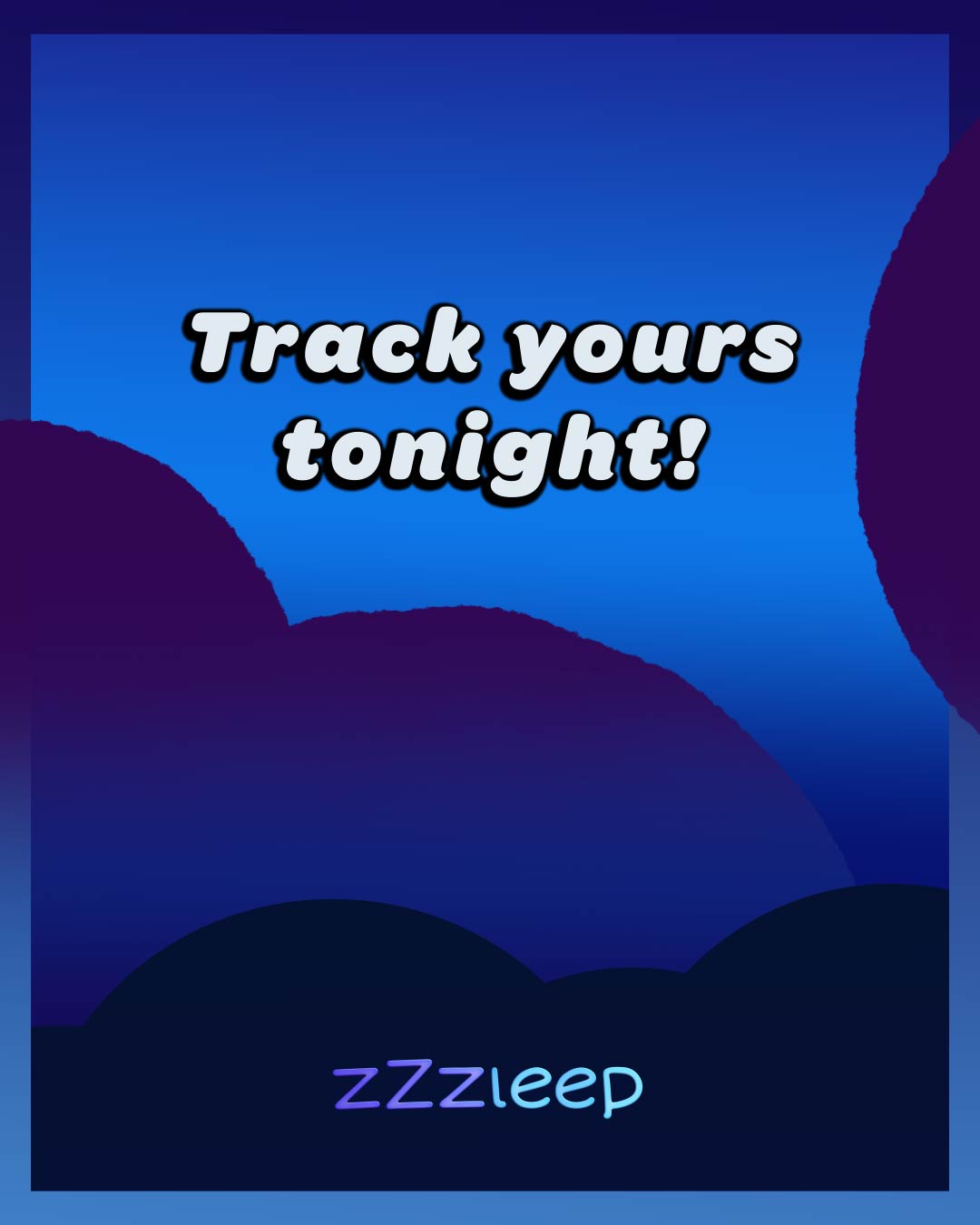 ZZZLEEP Carousel-Slide mit der Aufforderung, die eigene Schlafposition heute Nacht zu tracken.