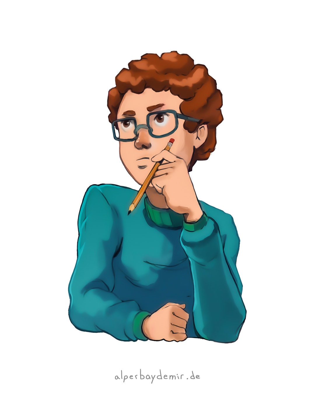 Fünftklässler in nachdenklicher Pose.